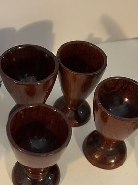 Set of Four Wooden Egg Cups